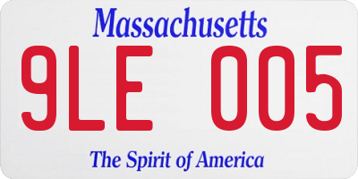 MA license plate 9LE005