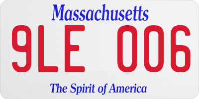 MA license plate 9LE006