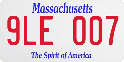 MA license plate 9LE007