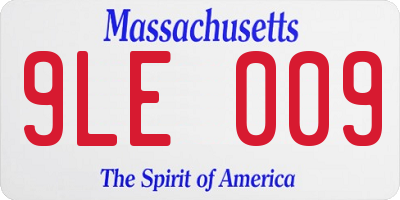 MA license plate 9LE009