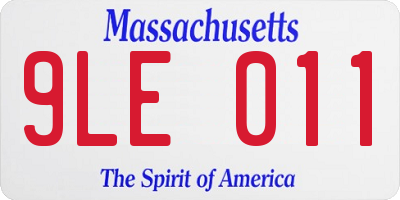 MA license plate 9LE011