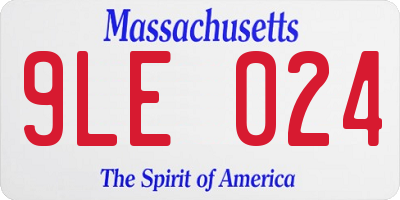 MA license plate 9LE024