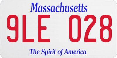MA license plate 9LE028