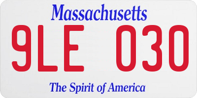 MA license plate 9LE030