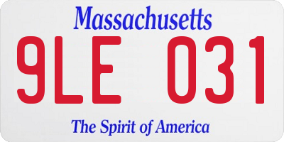 MA license plate 9LE031