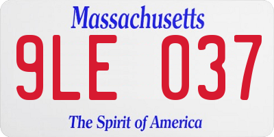 MA license plate 9LE037