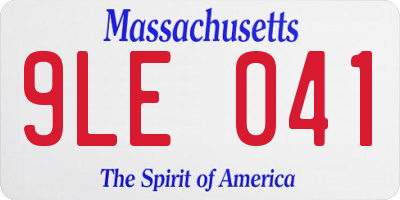 MA license plate 9LE041