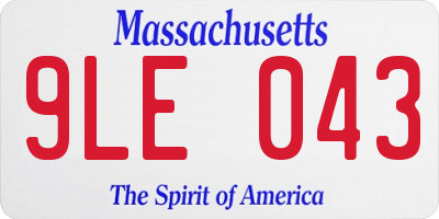 MA license plate 9LE043