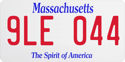 MA license plate 9LE044