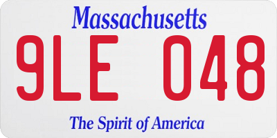 MA license plate 9LE048