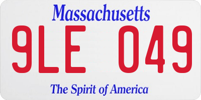 MA license plate 9LE049