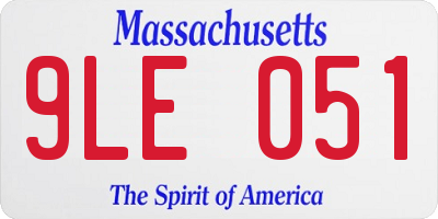 MA license plate 9LE051