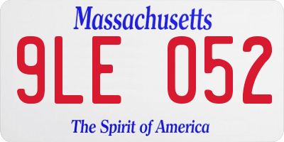 MA license plate 9LE052
