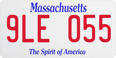 MA license plate 9LE055