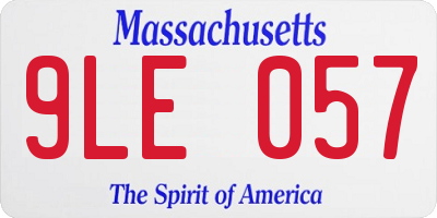 MA license plate 9LE057
