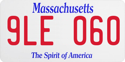 MA license plate 9LE060