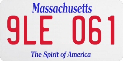 MA license plate 9LE061