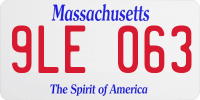 MA license plate 9LE063