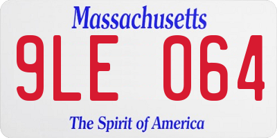 MA license plate 9LE064