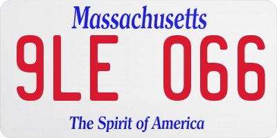 MA license plate 9LE066