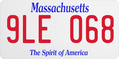 MA license plate 9LE068