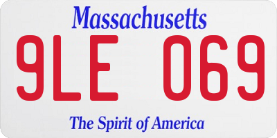 MA license plate 9LE069