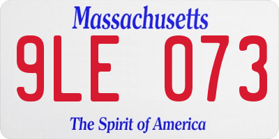 MA license plate 9LE073