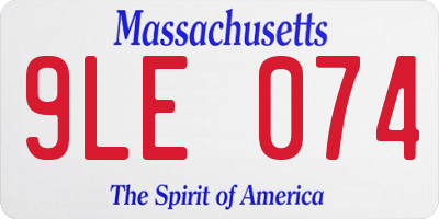 MA license plate 9LE074
