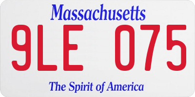 MA license plate 9LE075