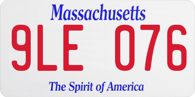 MA license plate 9LE076