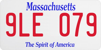 MA license plate 9LE079