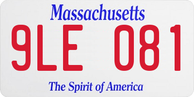 MA license plate 9LE081