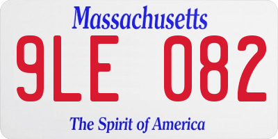 MA license plate 9LE082