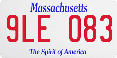 MA license plate 9LE083