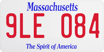 MA license plate 9LE084