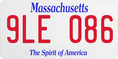 MA license plate 9LE086