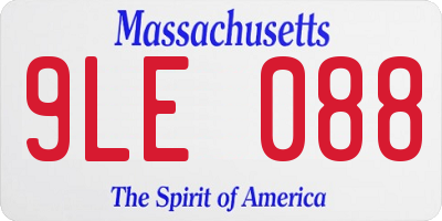 MA license plate 9LE088
