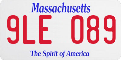 MA license plate 9LE089
