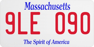 MA license plate 9LE090