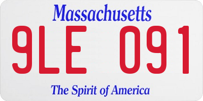 MA license plate 9LE091
