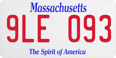 MA license plate 9LE093