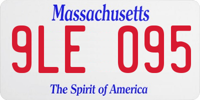 MA license plate 9LE095