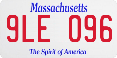 MA license plate 9LE096