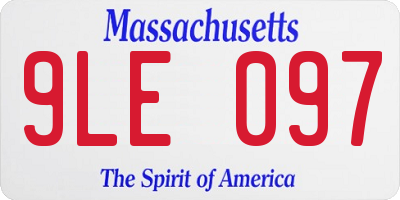 MA license plate 9LE097