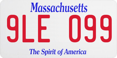 MA license plate 9LE099
