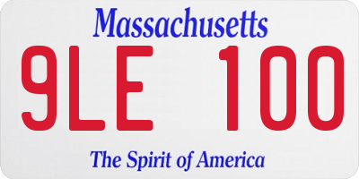 MA license plate 9LE100