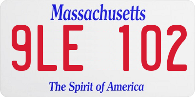 MA license plate 9LE102
