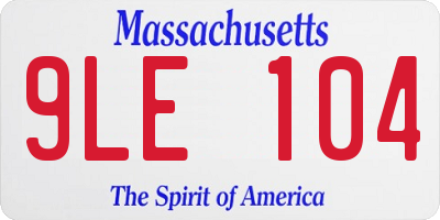 MA license plate 9LE104