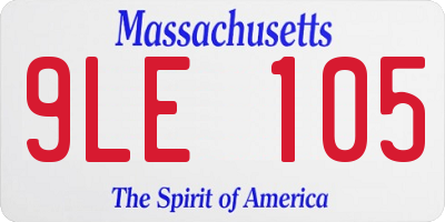 MA license plate 9LE105