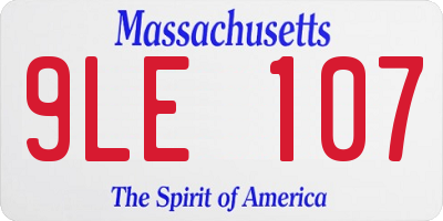 MA license plate 9LE107